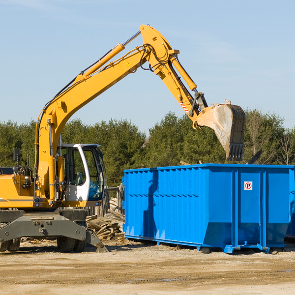 what size residential dumpster rentals are available in Tiawah